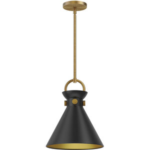 Emerson 1 Light 10.5 inch Aged Gold Pendant Ceiling Light in Aged Gold and Matte Black