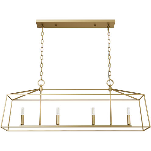Fair Oaks 4 Light 40 inch Luxe Gold Linear Chandelier Ceiling Light, Medium