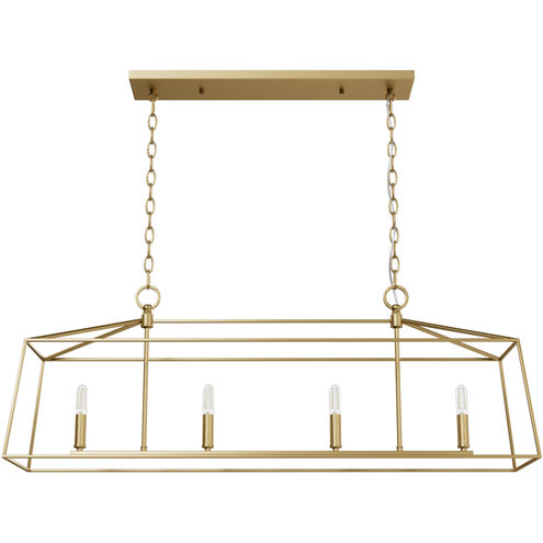 Fair Oaks 4 Light 40 inch Luxe Gold Linear Chandelier Ceiling Light, Medium