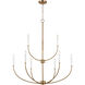 Greenwich 9 Light 32 inch Satin Brass Chandelier Ceiling Light
