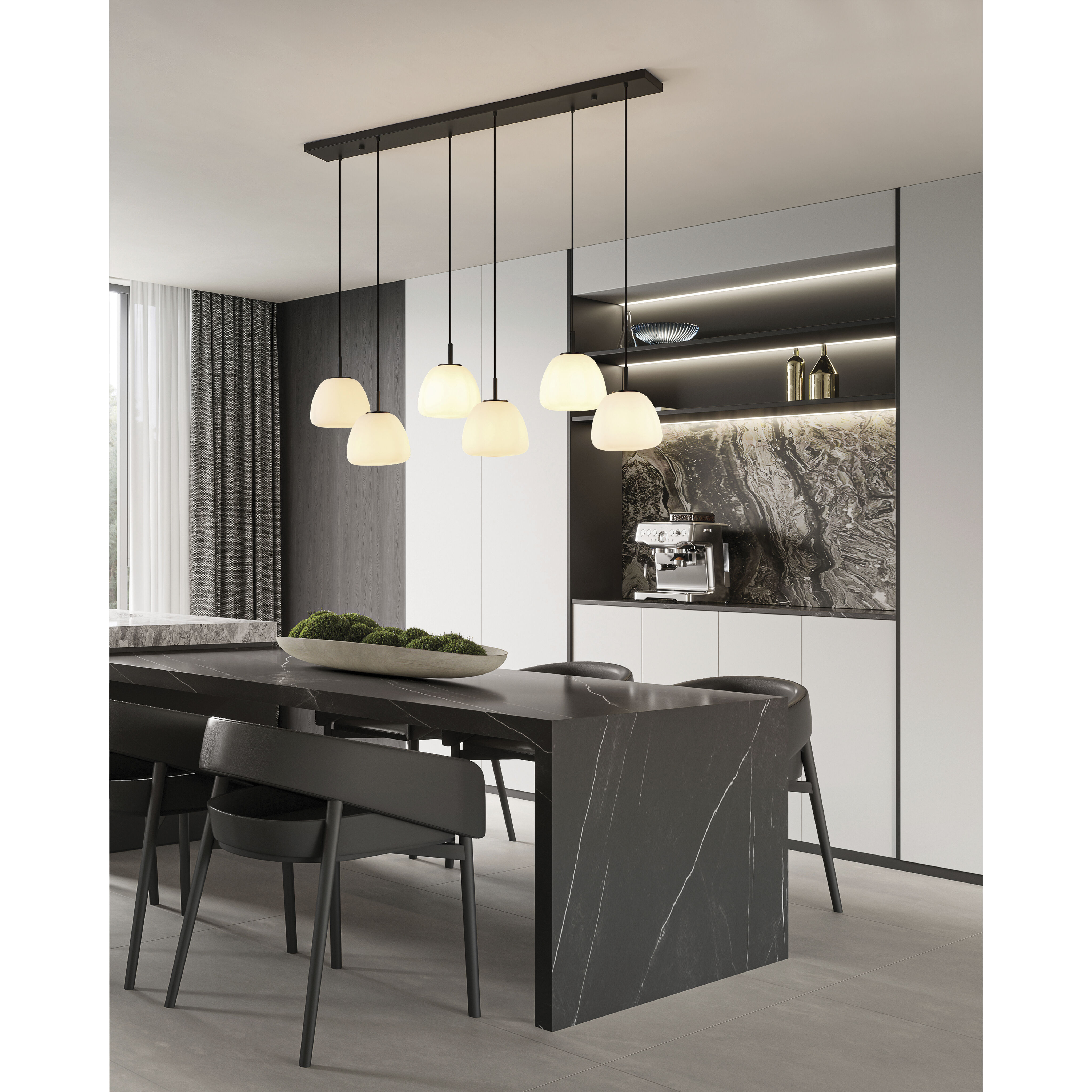Balmes 6 Light 12.6 inch Black Pendant Ceiling Light