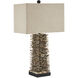 Villamare 30 inch 150 watt Natural/Satin Black Table Lamp Portable Light
