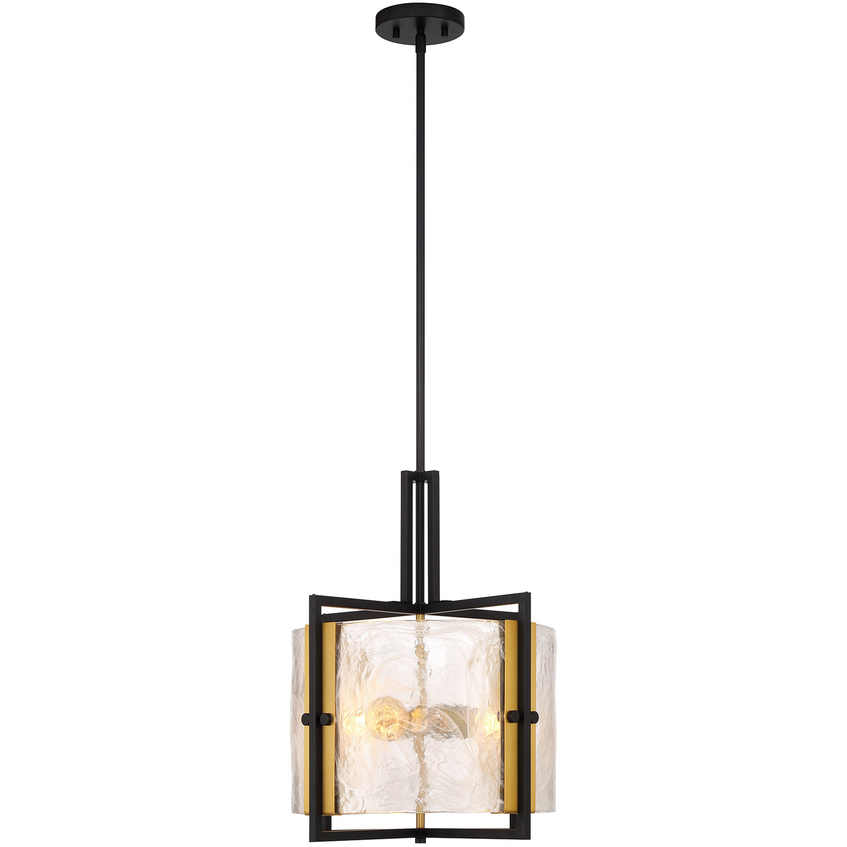 Hayward 3 Light 16 inch Black with Warm Brass Accents Pendant Ceiling Light