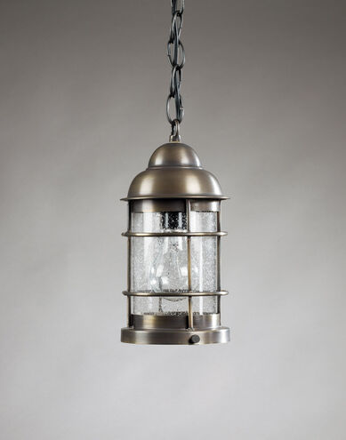 Nautical 1 Light 6 inch Antique Brass Hanging Lantern Ceiling Light in Clear Glass