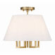Westwood 5 Light 16 inch Vibrant Gold Semi Flush Ceiling Light