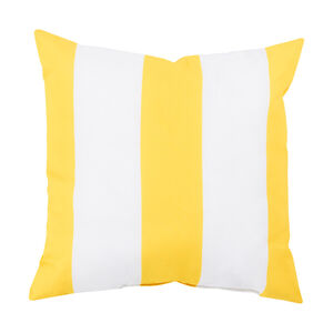 Binghamton 26 X 26 inch Bright Yellow and Ivory Outdoor Throw Pillow