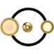 Deux Lunes LED 20 inch Brass and Pearl Black Down Chandelier Ceiling Light