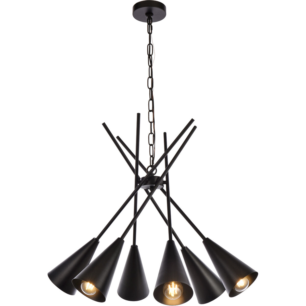 Casen 6 Light 32 inch Black Pendant Ceiling Light