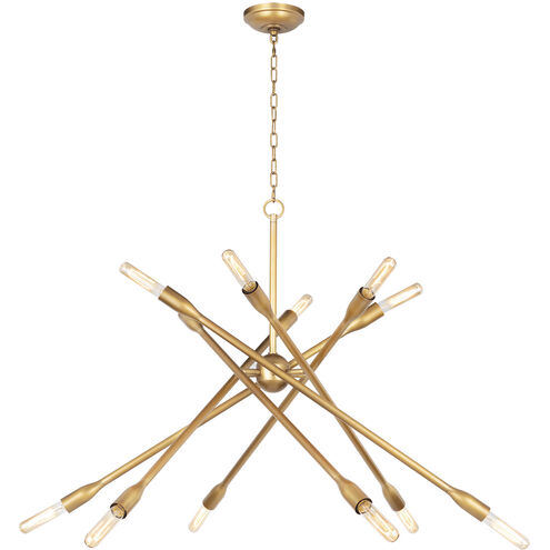 Cobra 12 Light 43 inch Natural Brass Chandelier Ceiling Light, Large