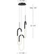 Huron LED 17.88 inch Black Multi-Pendant Ceiling Light