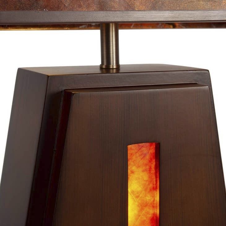 Natural Mica 25 inch 40.00 watt Espresso and Weathered Brass Table Lamp Portable Light