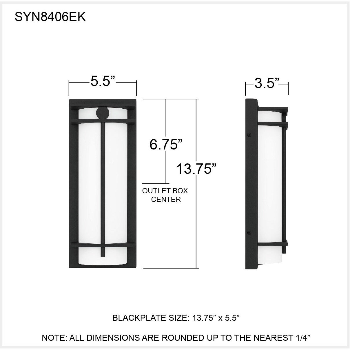 Syndall Outdoor Wall Lantern in Earth Black, Medium