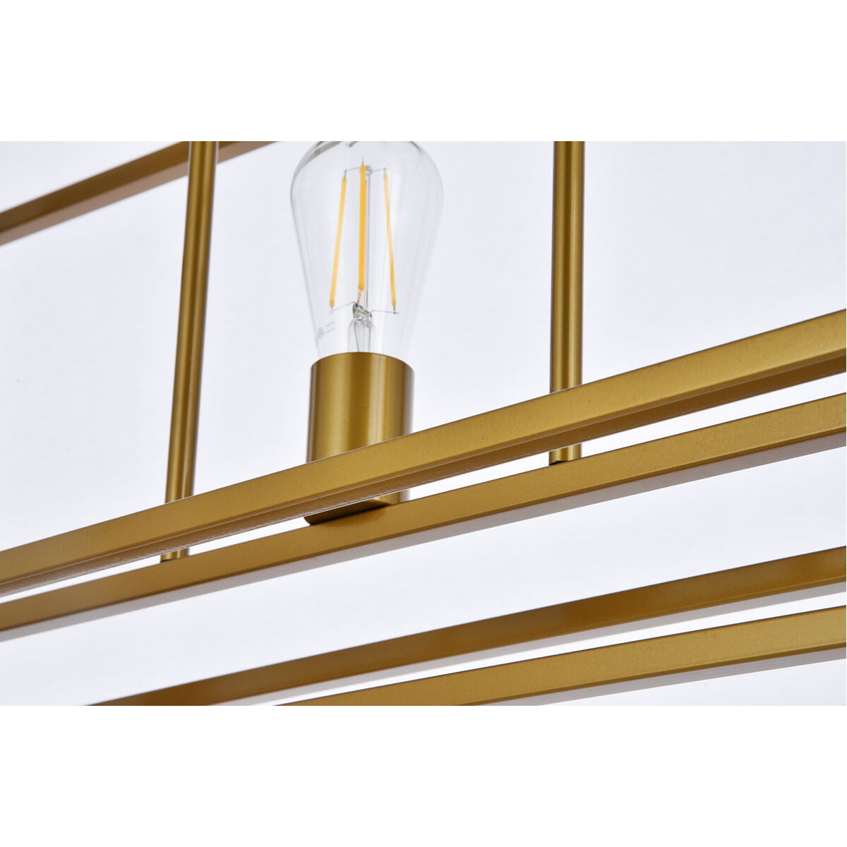 Voir 3 Light 30 inch Brass Linear Pendant Ceiling Light 