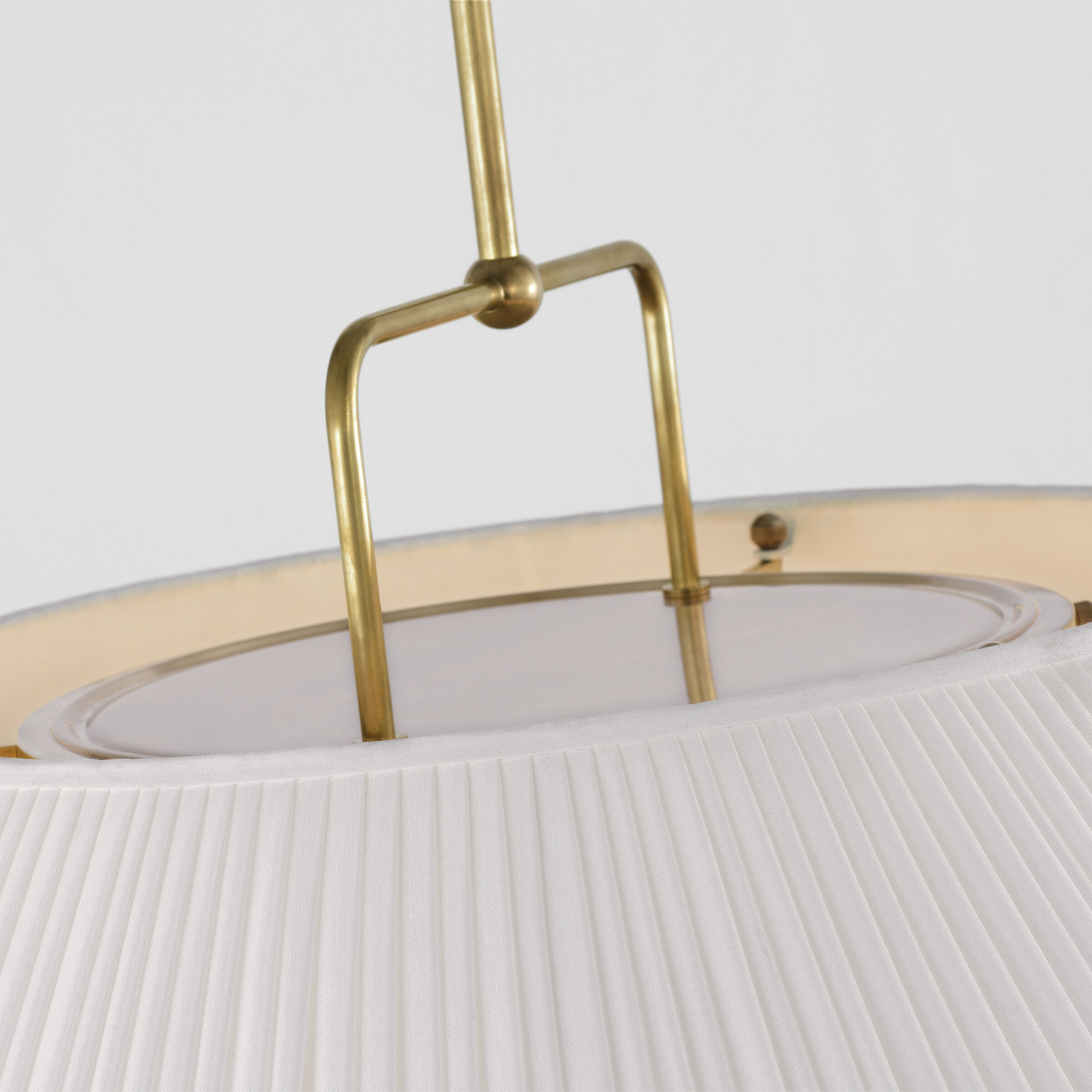 Amber Lewis Serrato LED 32.5 inch Hand-Rubbed Antique Brass Hanging Shade Ceiling Light