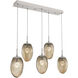 Meteo LED LED Beige Silver Linear Pendant Ceiling Light in Metallic Beige Silver, 2700K LED, Zircon Inner - Bronze Outer, Multi-Port