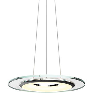 Float LED 18 inch Polished Chrome and Clear Pendant Ceiling Light