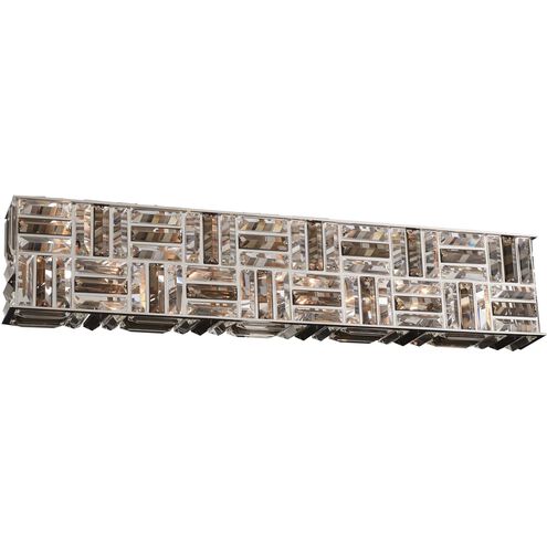 Modello 8 Light 32.5 inch Chrome Bath Vanity Wall Light in Firenze Mixed