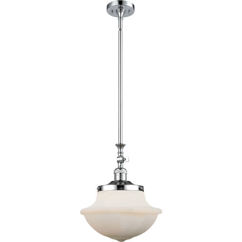 Franklin Restoration Oxford 1 Light 12 inch Polished Chrome Mini Pendant Ceiling Light in Incandescent, Matte White, Franklin Restoration