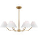 Drew & Jonathan Burke 6 Light 38 inch Satin Brass Chandelier Ceiling Light