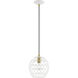 Geometrix 1 Light 8 inch White Pendant Ceiling Light