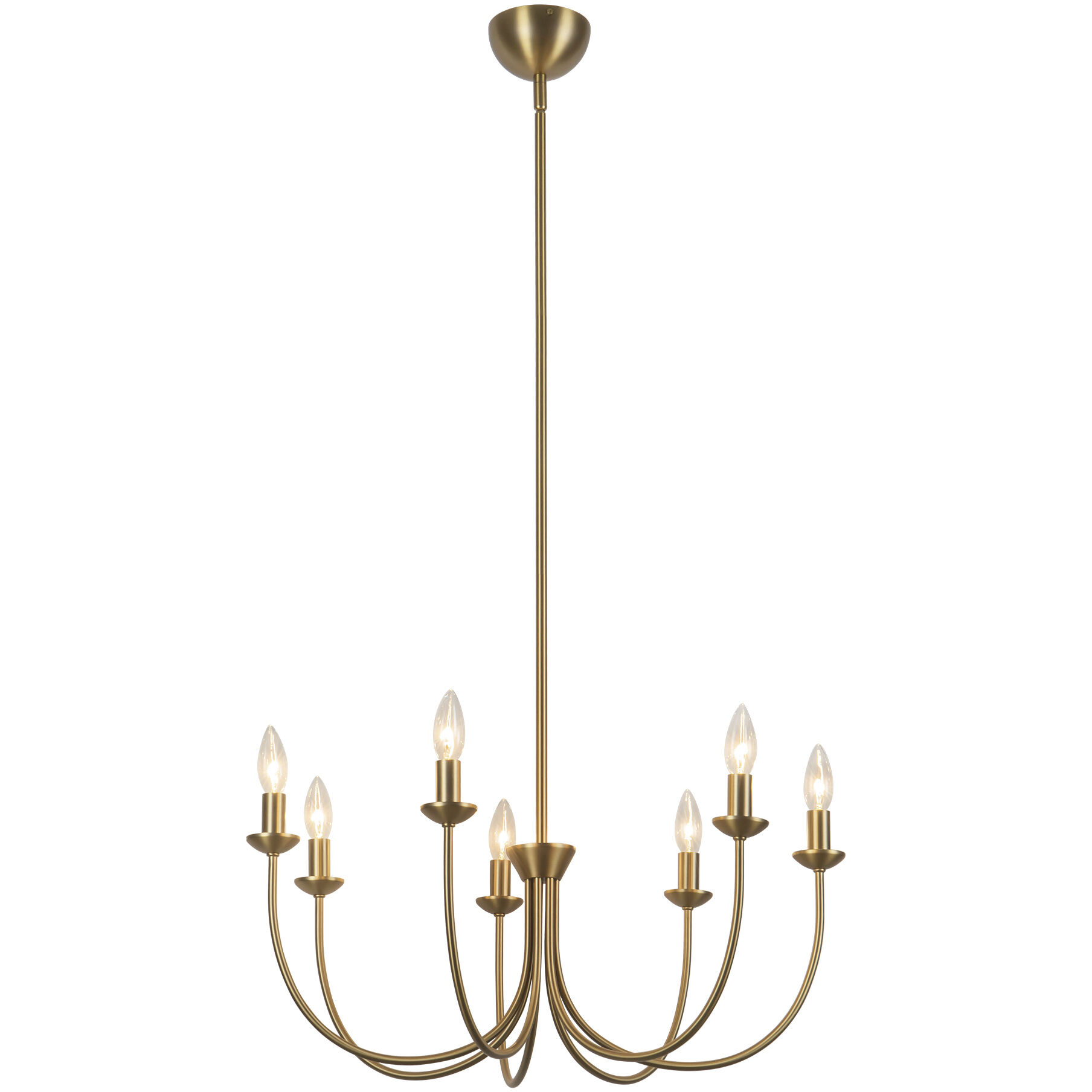 Alora Mood Ember 7 Light 25.75 inch Brushed Gold Chandelier Ceiling Light