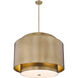 Harlech 4 Light 32.5 inch Rubbed Brass Chandelier Ceiling Light