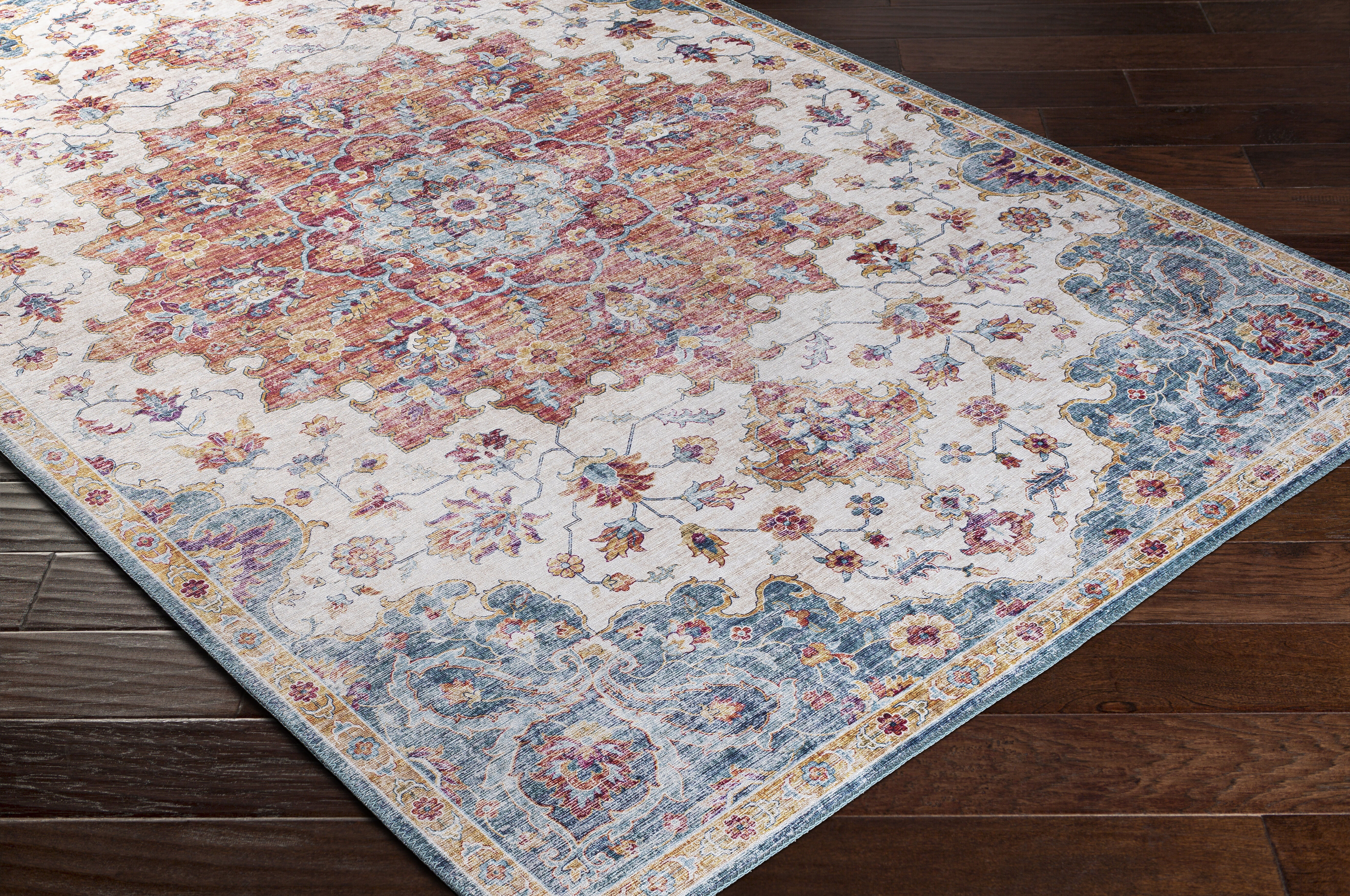 Iris 90 X 30 inch Light Blue Rug in 2.5 x 8, Runner