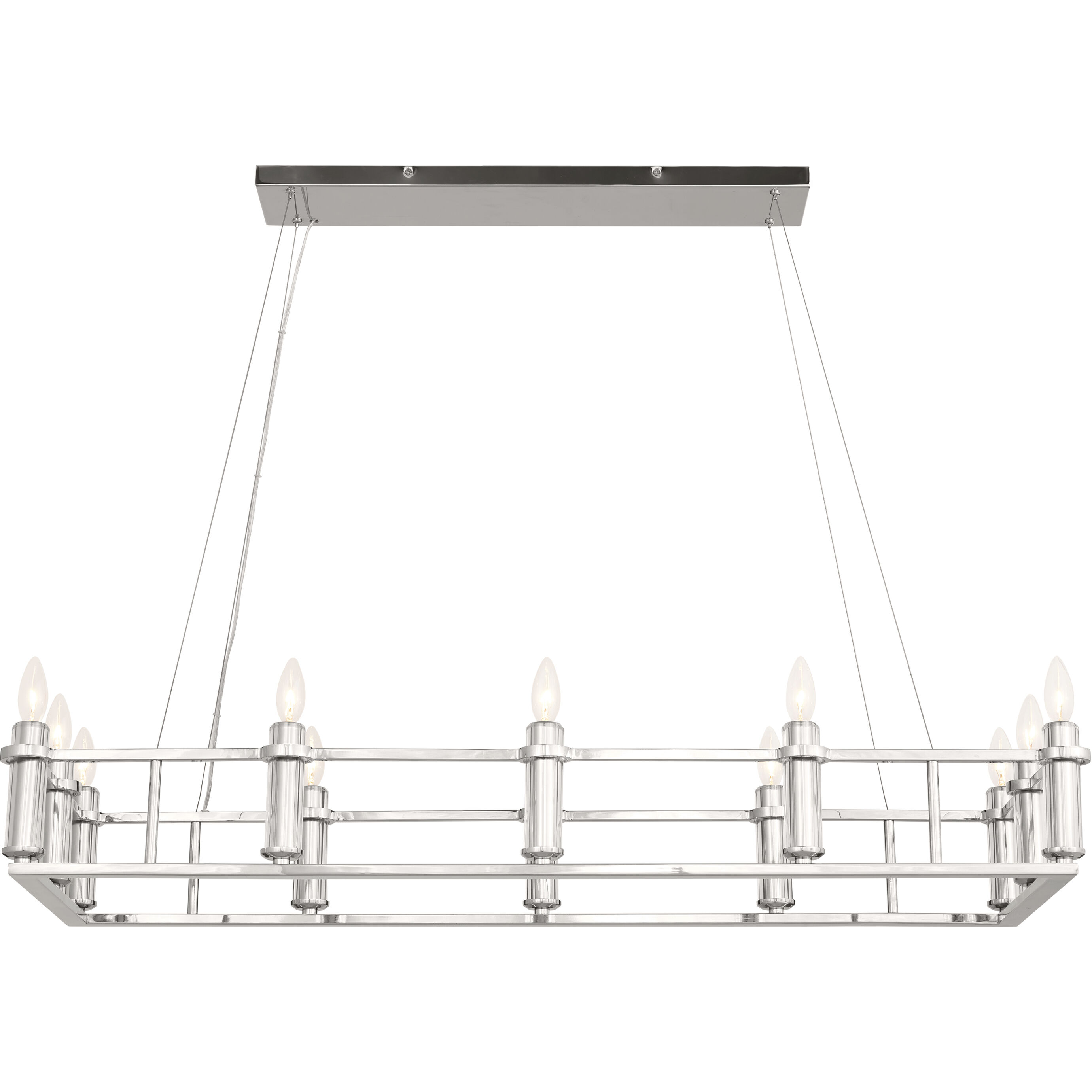 Rosalind 12 Light 17 inch Polished Nickel Chandelier Linear Ceiling Light