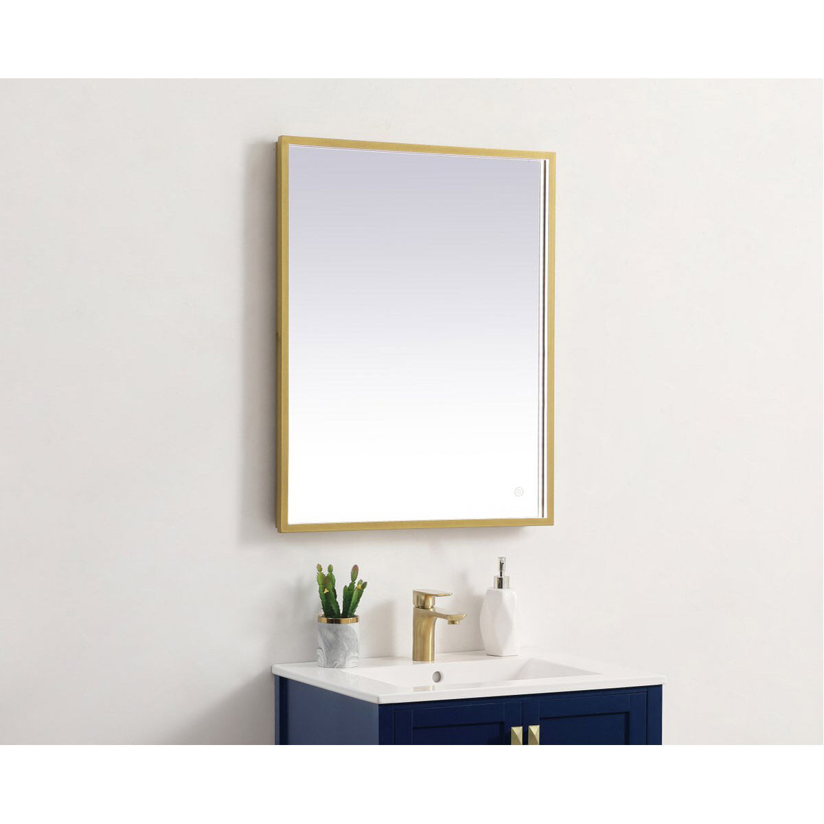 Pier 36 X 20 inch Brass LED Mirror