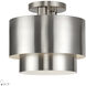Zolana 2 Light 12 inch Brushed Nickel Semi Flush Mount Ceiling Light, Medium