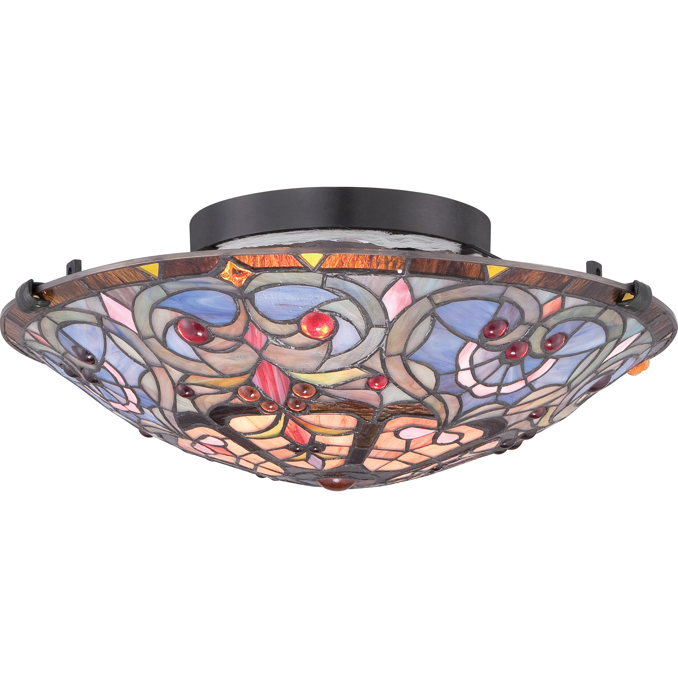 Carroll 2 Light 17 inch Vintage Bronze Flush Mount Ceiling Light, Naturals