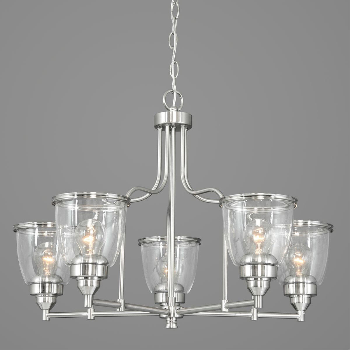 Saluda 5 Light 28 inch Brushed Nickel Chandelier Ceiling Light