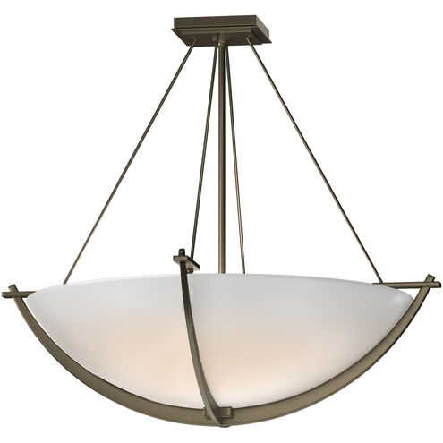 Compass 3 Light 27.4 inch Soft Gold Semi-Flush Ceiling Light in Opal, Large