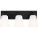 Miles 3 Light 18 inch Midnight Black Vanity Light Wall Light, Large