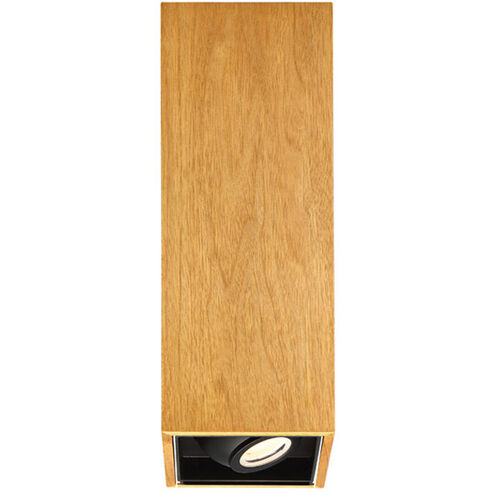 Box LED 6 inch Walnut Flush Mount Ceiling Light