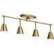 Sylvia 4 Light 120 Brushed Natural Brass Rail Light Ceiling Light