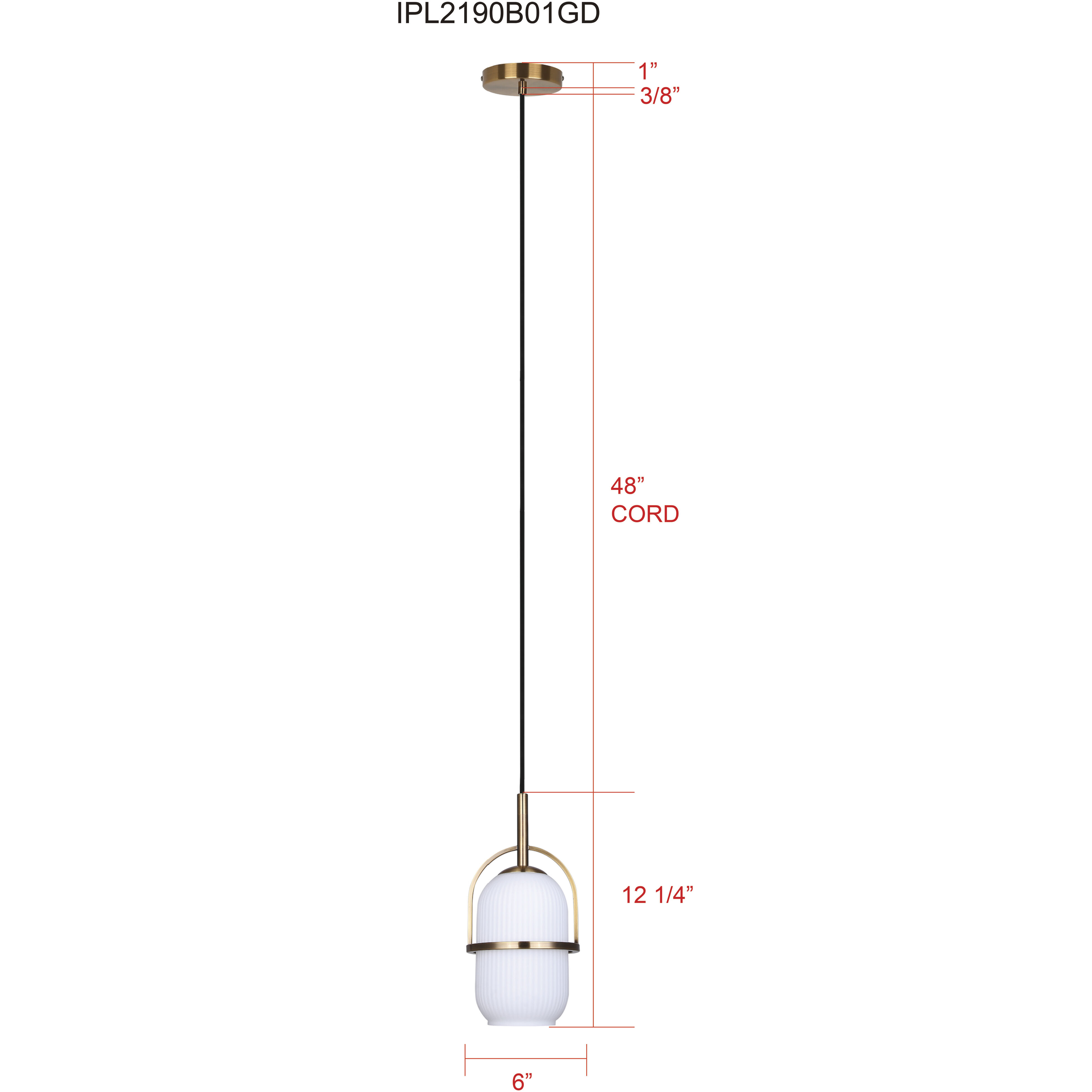 Eve 1 Light 6 inch Gold Pendant Ceiling Light