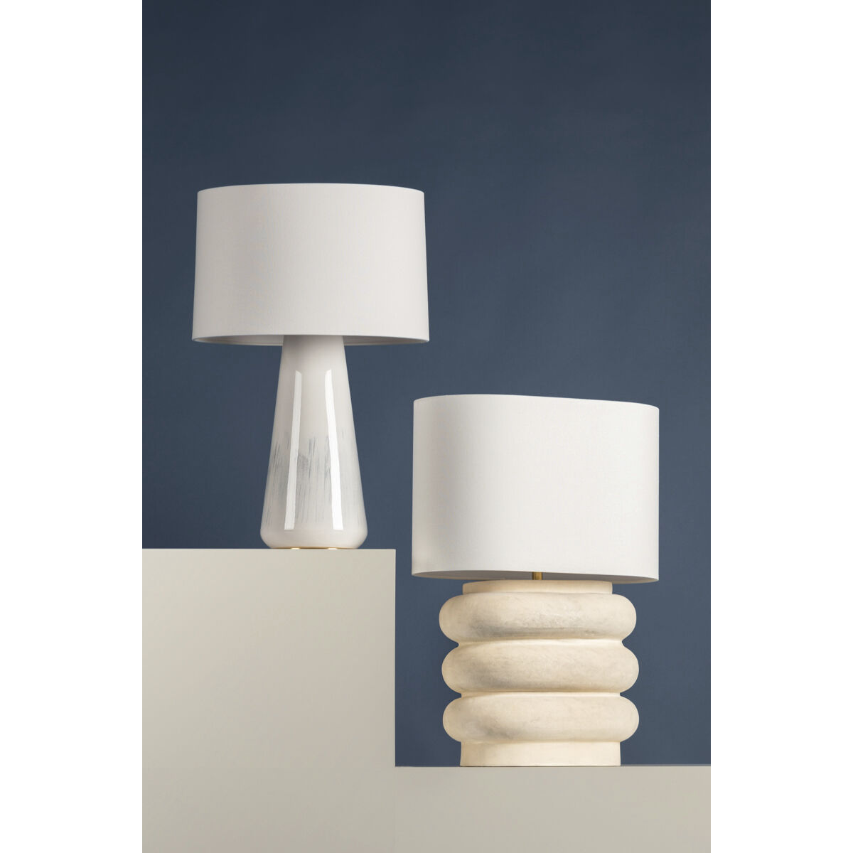 Ewing 25 inch 60.00 watt Aged Brass and Weathered Ivory Ceramic Table Lamp Portable Light