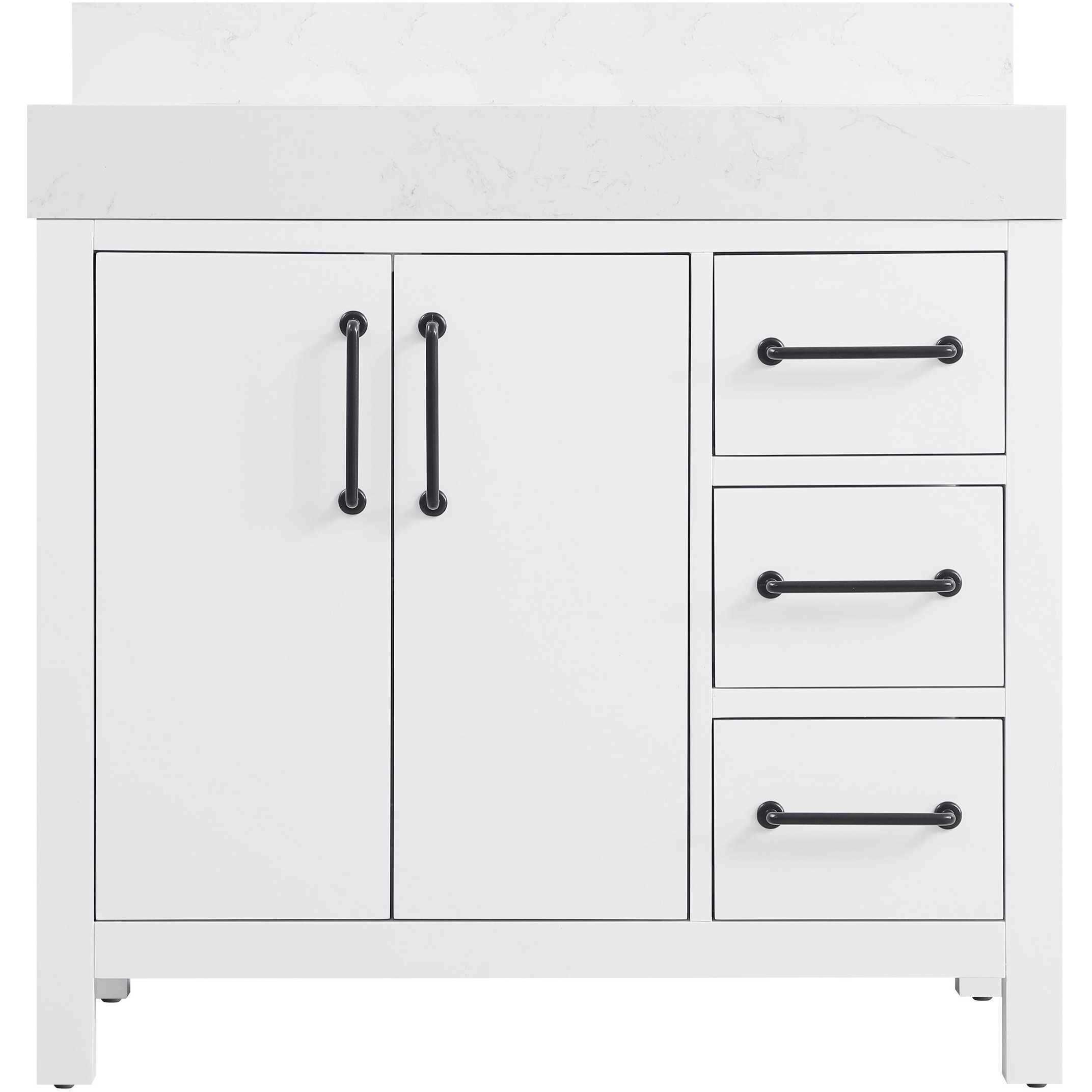 Nathan 36 X 34 inch White Bathroom Vanity Cabinet