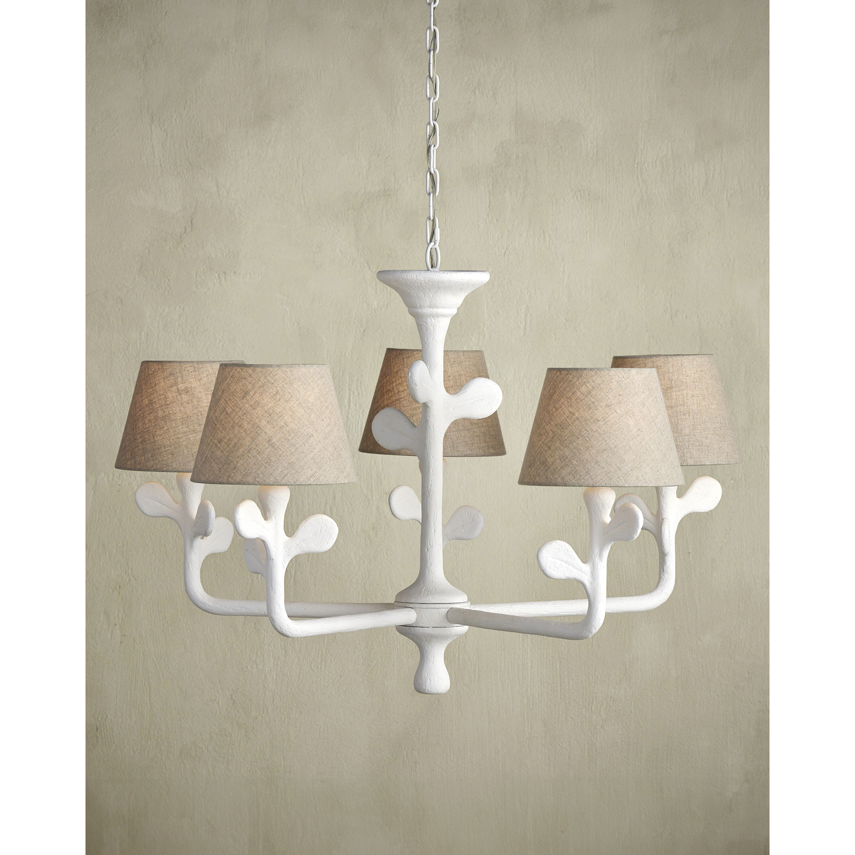 Charny 5 Light 42 inch Gesso White Chandelier Ceiling Light