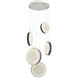 Iris LED 20 inch Salt White with Dark Oak Multi-Pendant Ceiling Light in 2700K LED