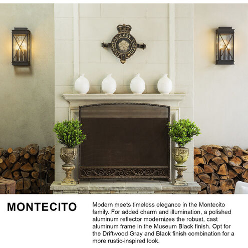 Montecito Outdoor Wall Mount Lantern in Museum Black