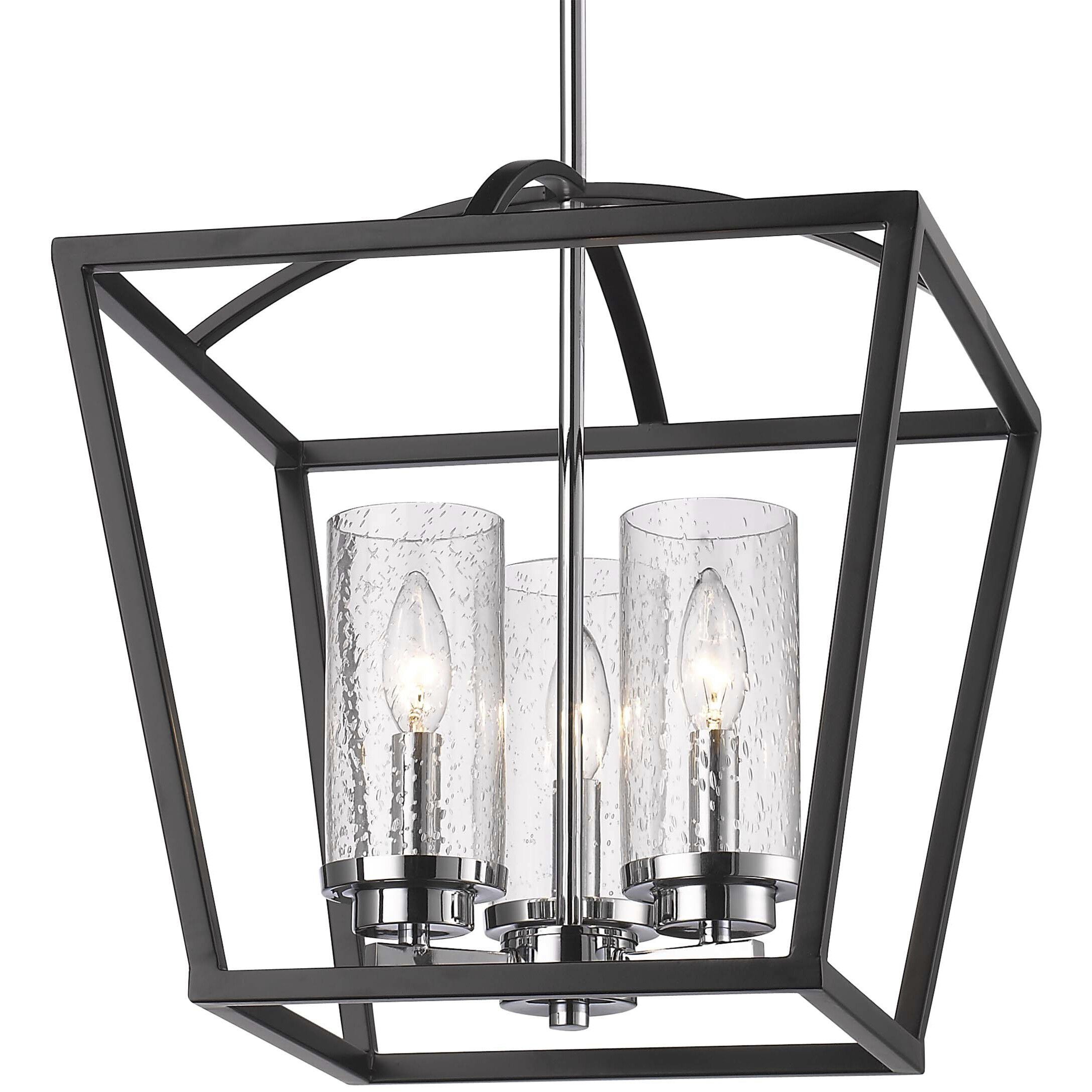 Mercer Pendant Ceiling Light in Matte Black/Chrome