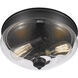 Amon 2 Light 13 inch Matte Black Flush Mount Ceiling Light in 4, Matte Opal Glass