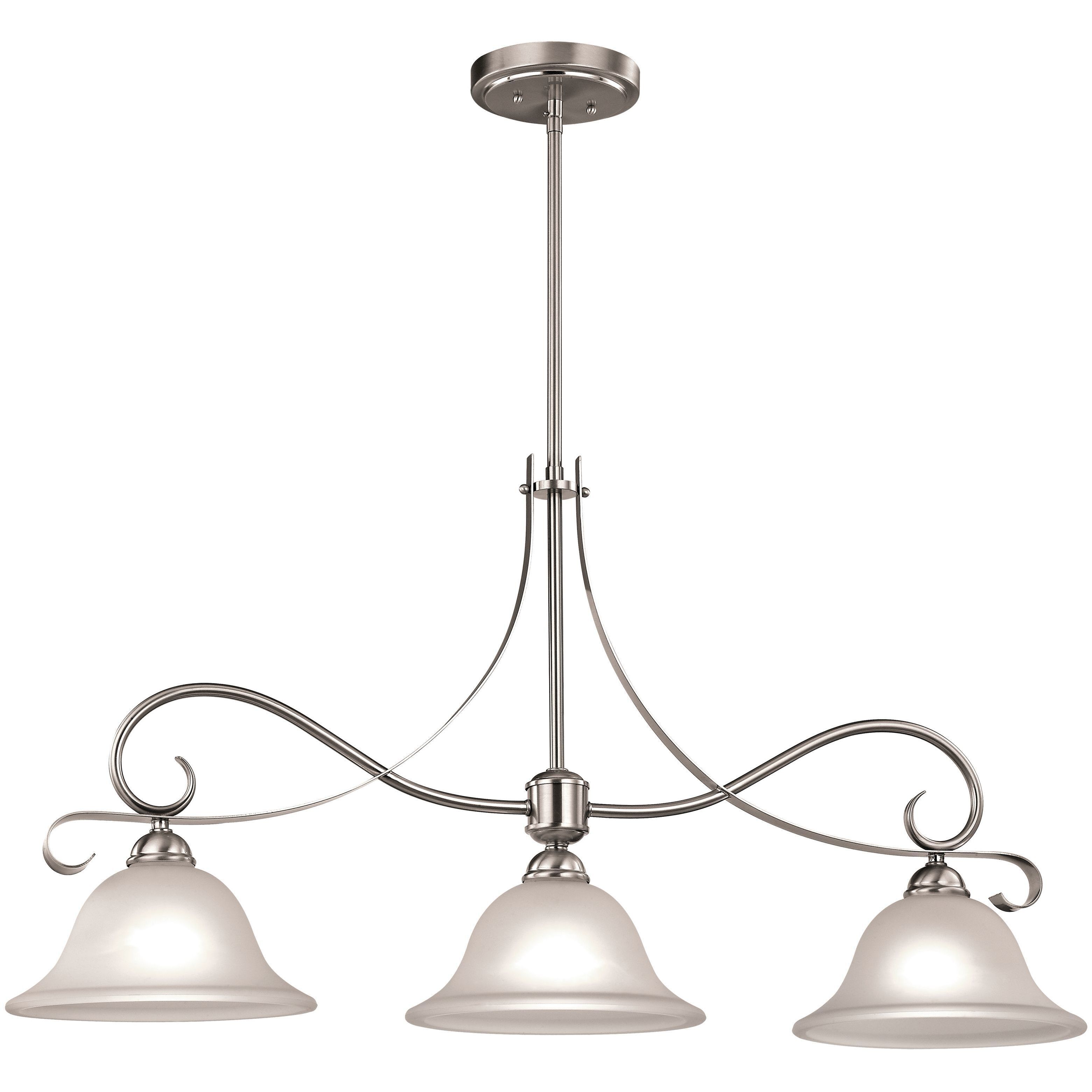 Brighton 3 Light 36 inch Brushed Nickel Linear Chandelier Ceiling Light
