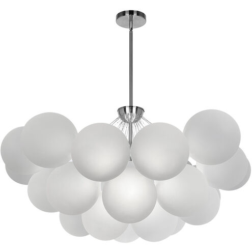 Miles 8 Light 35.5 inch Polished Chrome with Frosted Chandelier Ceiling Light