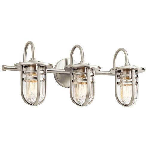 Caparros 3 Light 24 inch Brushed Nickel Wall Mt Bath 3 Arm Wall Light