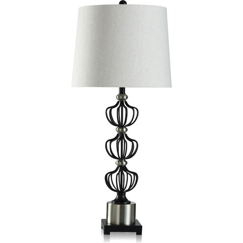 Logan 36 inch 150.00 watt Benzo Silver and Black Table Lamp Portable Light