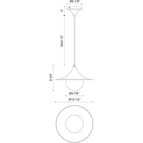 Alora Mood Fuji 1 Light 12.5 inch Matte Black Pendant Ceiling Light