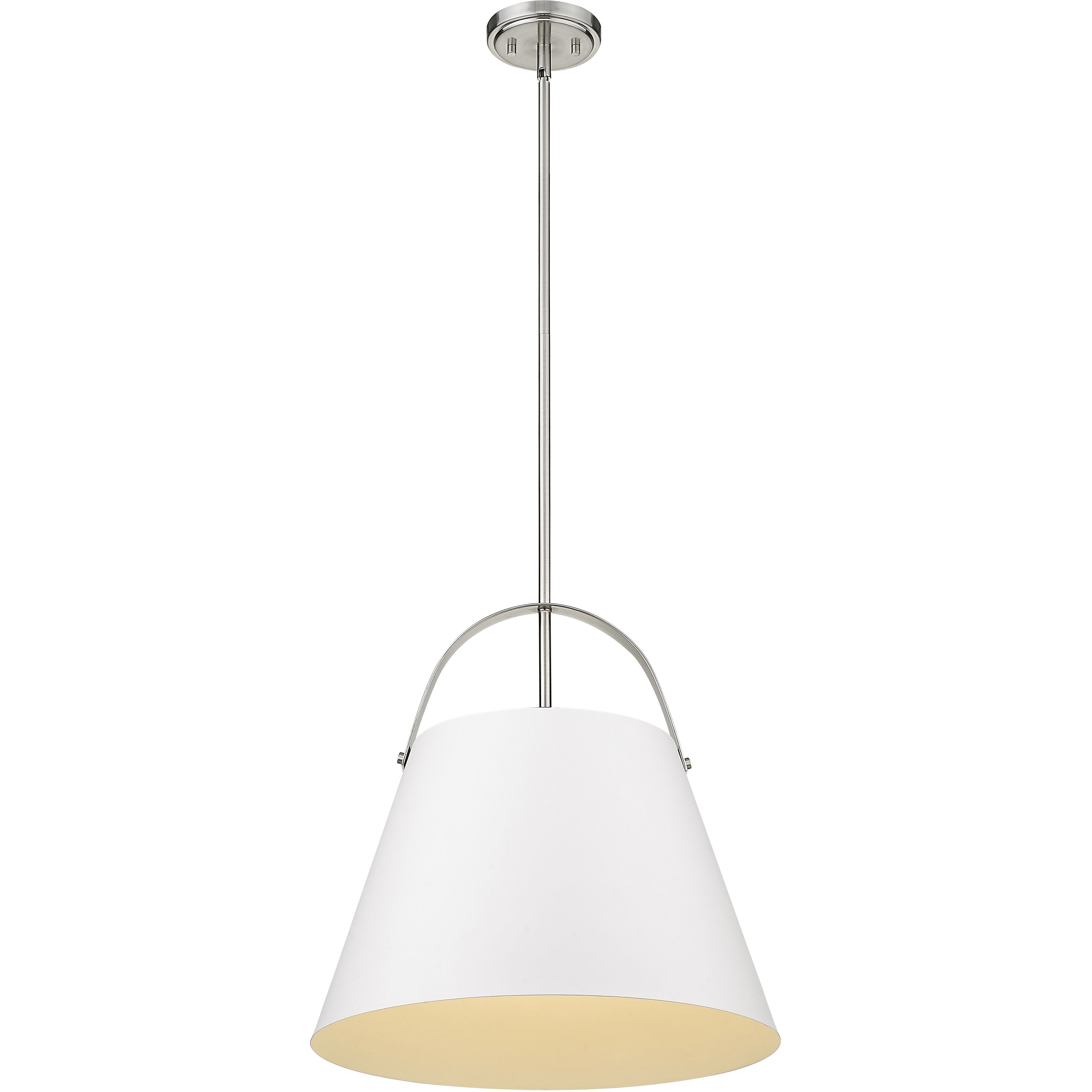 Z-Studio 1 Light 18 inch Matte White and Brushed Nickel Pendant Ceiling Light